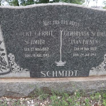SCHMIDT Coert Gerrit 1862-1943 &amp; Gertruida VAN LIENEN 1869-1945