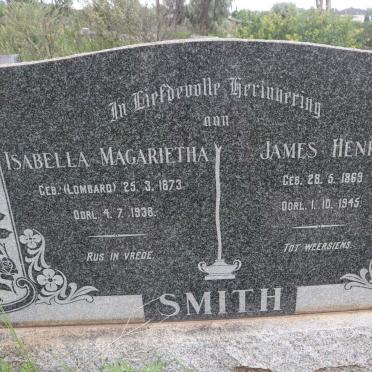 SMITH James Henry 1869-1945 &amp; Isabella Magarietha LOMBARD 1873-1938