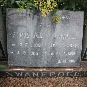 SWANEPOEL Petrus A.M. 1908-1985 &amp; Anna E. KRUGER 1916-1991