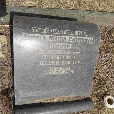 SMUTS Engela Maria Cathrina nee VAN DEN BERG 1889-1938