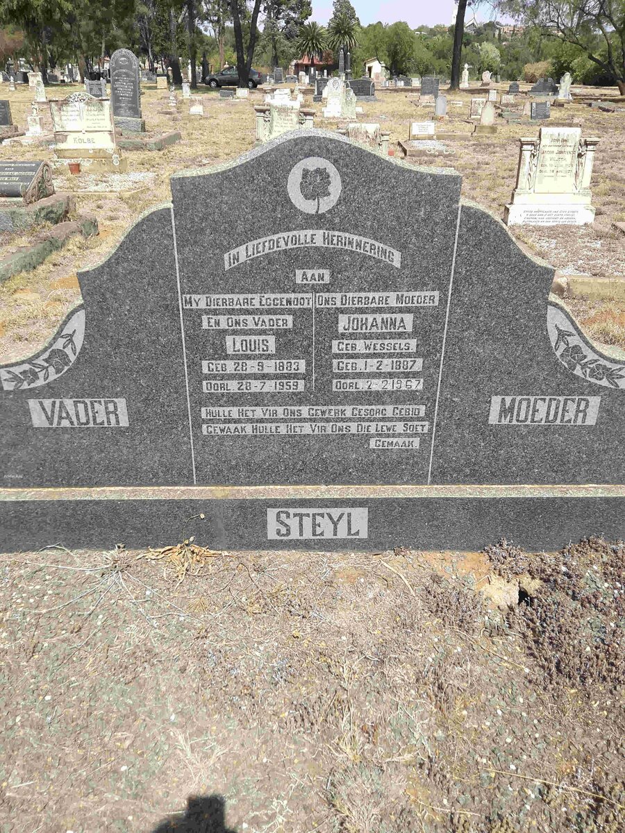 STEYL Louis 1883-1959 &amp; Johanna WESSELS 1887-1967