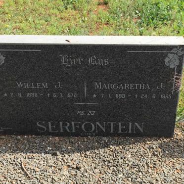 SERFONTEIN Willem J. 1888-1972 &amp; Margaretha J. 1893-1965