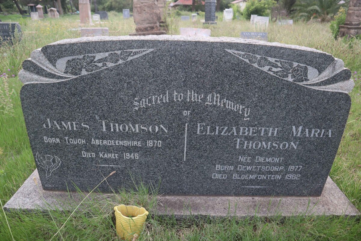 THOMSON James 1870-1946 &amp; Elizabeth Maria DIEMONT 1877-1962