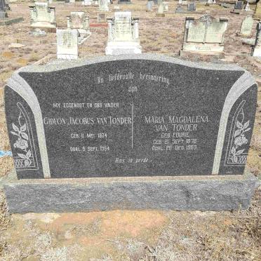 TONDER Gideon Jacobus, van 1874-1954 &amp; Maria Magdalena FOURIE 1878-1963