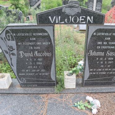 VILJOEN David Jacobus 1921-1989 &amp; Johanna Susanna 1924-2017