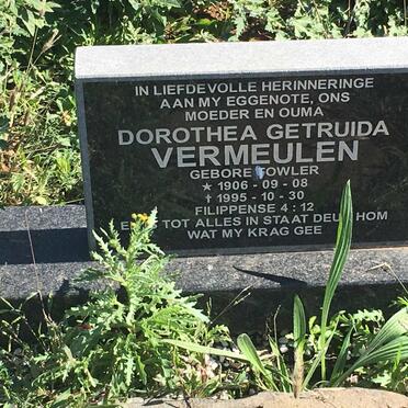 VERMEULEN Dorothea Getruida nee FOWLER 1906-1995