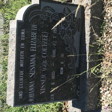 VISSER Johanna Susanna Elizabeth nee COETZEE 1895-1985