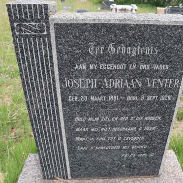 VENTER Joseph Adriaan 1881-1928
