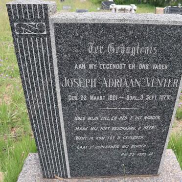 VENTER Joseph Adriaan 1881-1928