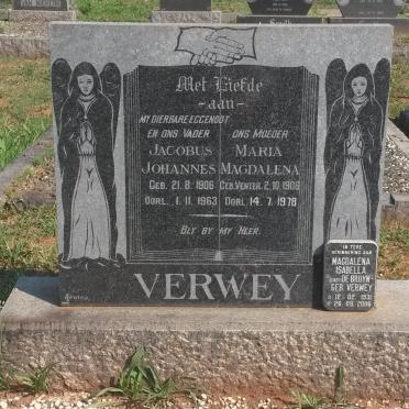 VERWEY Jacobus Johannes 1906-1963 &amp; Maria Magdalena VENTER 1906-1978