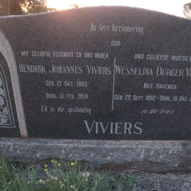 VIVIERS Hendrik Johannes 1885-1954 &amp; Wesselina Burger HAVENGA 1892-1974