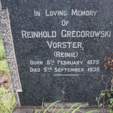 VORSTER Reinhold Gregorowski 1875-1939
