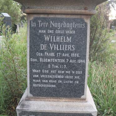 VILLIERS Wilhelm, de 1856-1944 &amp; Maria Helena WICHT 1863-1940