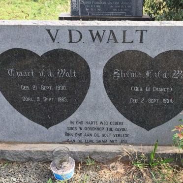 WALT Tjaart, v.d. 1930-1965 &amp; Stefina F. LE GRANGE 1934-