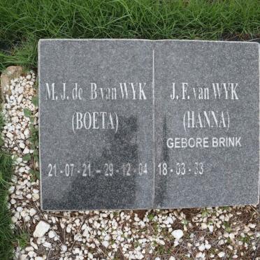WYK M.J. de B., van 1921-2004 &amp; J.F. BRINK 1933-