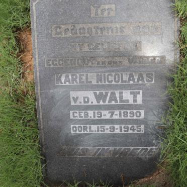 WALT Karel Nicolaas, v.d. 1890-1945
