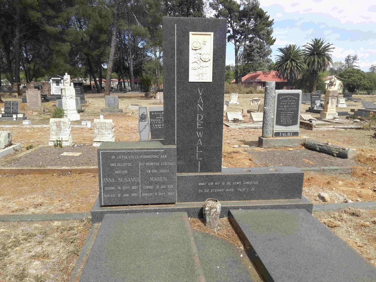 WALL Marius, van de 1891-1967 &amp; Anna Susanna 1897-1991