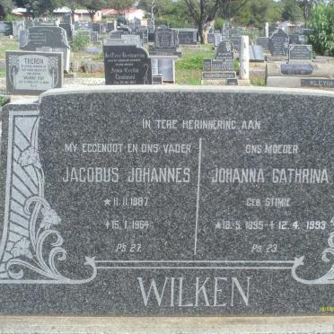 WILKEN Jacobus Johannes 1887-1964 &amp; Johanna Cathrina STIMIE 1895-1993