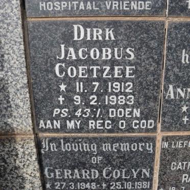 COETZEE Dirk Jacobus 1912-1983