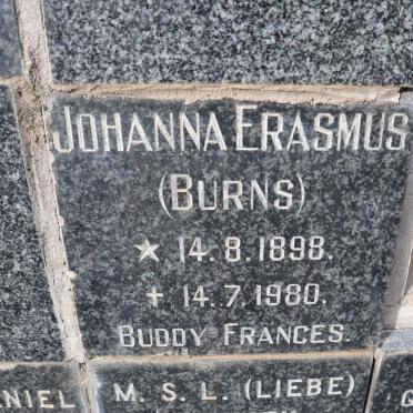 ERASMUS Johanna nee BURNS 1898-1980