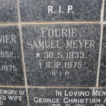 FOURIE Samuel Meyer 1933-1975