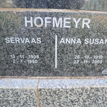 HOFMEYR Servaas 1908-1990 &amp; Anna Susanna 1910-2009