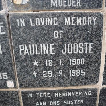 JOOSTE Pauline 1900-1985