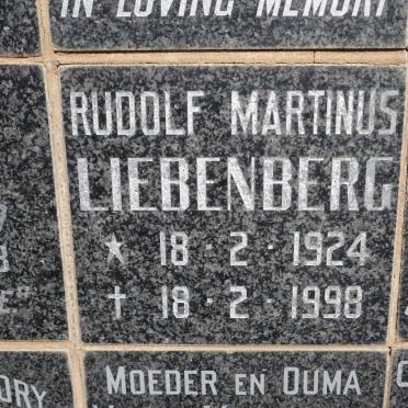 LIEBENBERG Rudolf Martinus 1924-1998