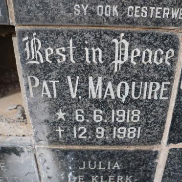 MAQUIRE Pat V. 1918-1981