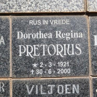 PRETORIUS Dorothea Regina 1921-2000