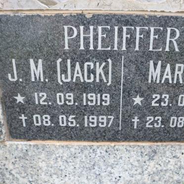 PHEIFFER J.M. 1919-1997 &amp; Mara A. 1916-2003