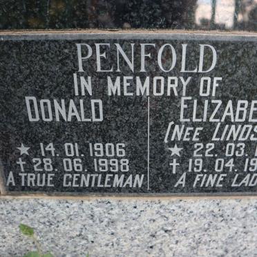 PENFOLD Donald 1906-1998 &amp; Elizabeth LINDSAY 1910-1999