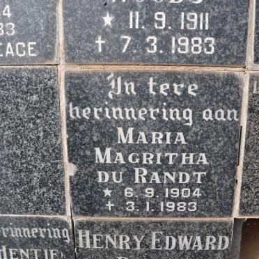 RANDT Maria Magritha, du 1904-1983