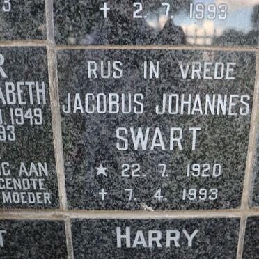 SWART Jacobus Johannes 1920-1993