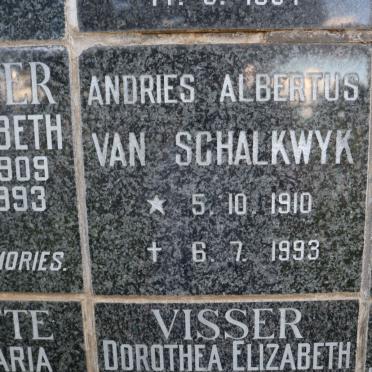 SCHALKWYK Andries Albertus, van 1910-1993