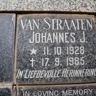 STRAATEN Johannes J., van 1928-1985