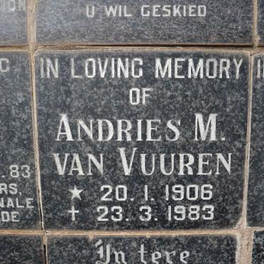 VUUREN Andries M., van 1906-1983