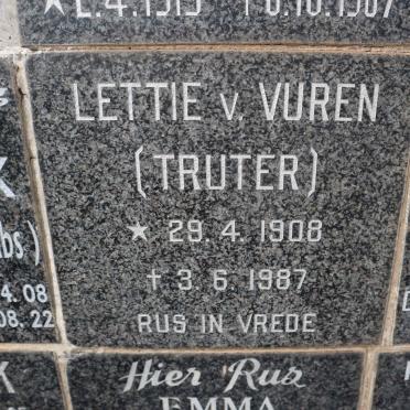 VUREN Lettie, van nee TRUTER 1908-1987