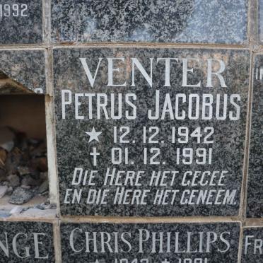 VENTER Petrus Jacobus 1942-1991