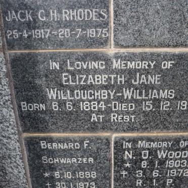 WILLIAMS Elizabeth Jane, WILLOUGHBY 1884-1973