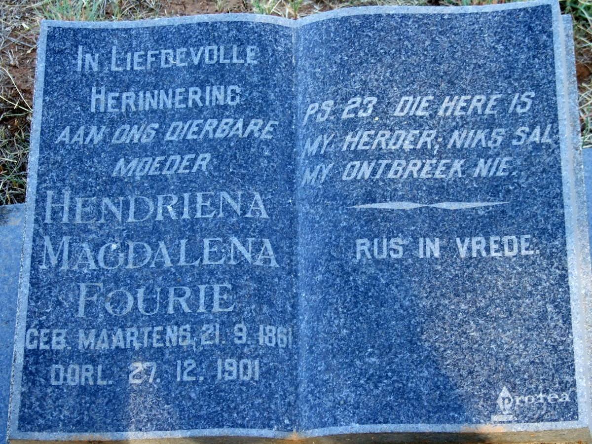 FOURIE Hendriena Magdalena nee MAARTENS 1861-1901