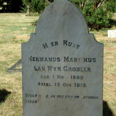 GROBLER Hermanus Martinus Van Wyk 1889-1918
