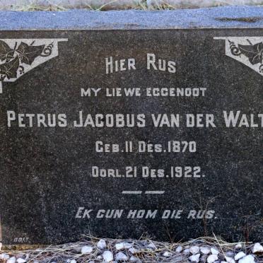 WALT Petrus Jacobus, van der 1870-1922