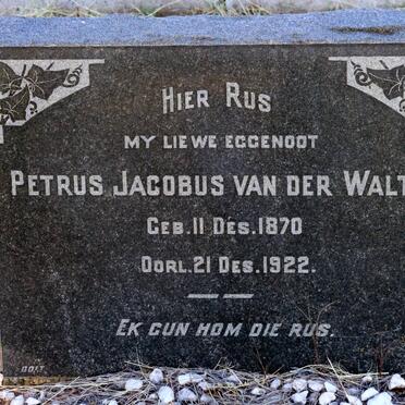 WALT Petrus Jacobus, van der 1870-1922