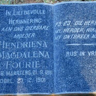 FOURIE Hendriena Magdalena nee MAARTENS 1861-1901