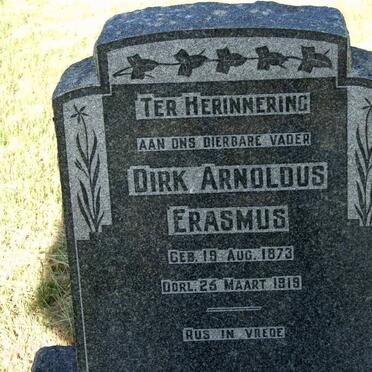 ERASMUS Dirk Arnoldus 1873-1919