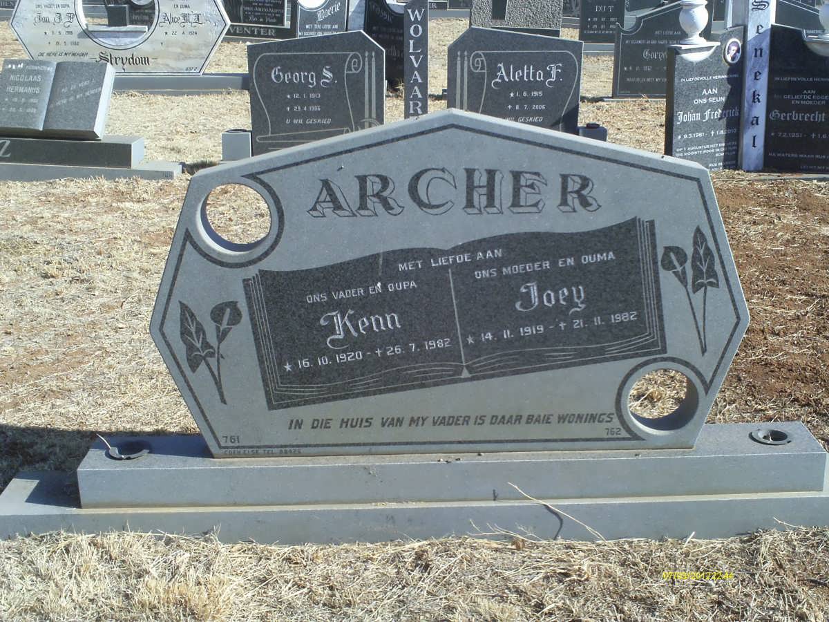 ARCHER Kenn 1920-1982 &amp; Joey 1919-1982