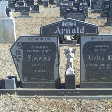 ARNOLD Frederick 1915-1981 &amp; Aletta M. McPHERSON 1918-1987