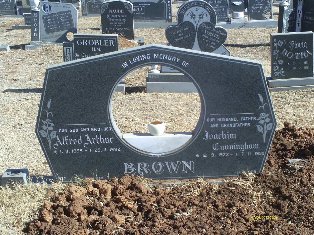 BROWN Alfred Arthur 1955-1982 :: BROWN Joachim Cunningham 1922-1988