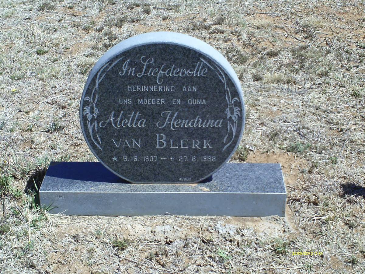 BLERK Aletta Hendrina, van 1907-1988